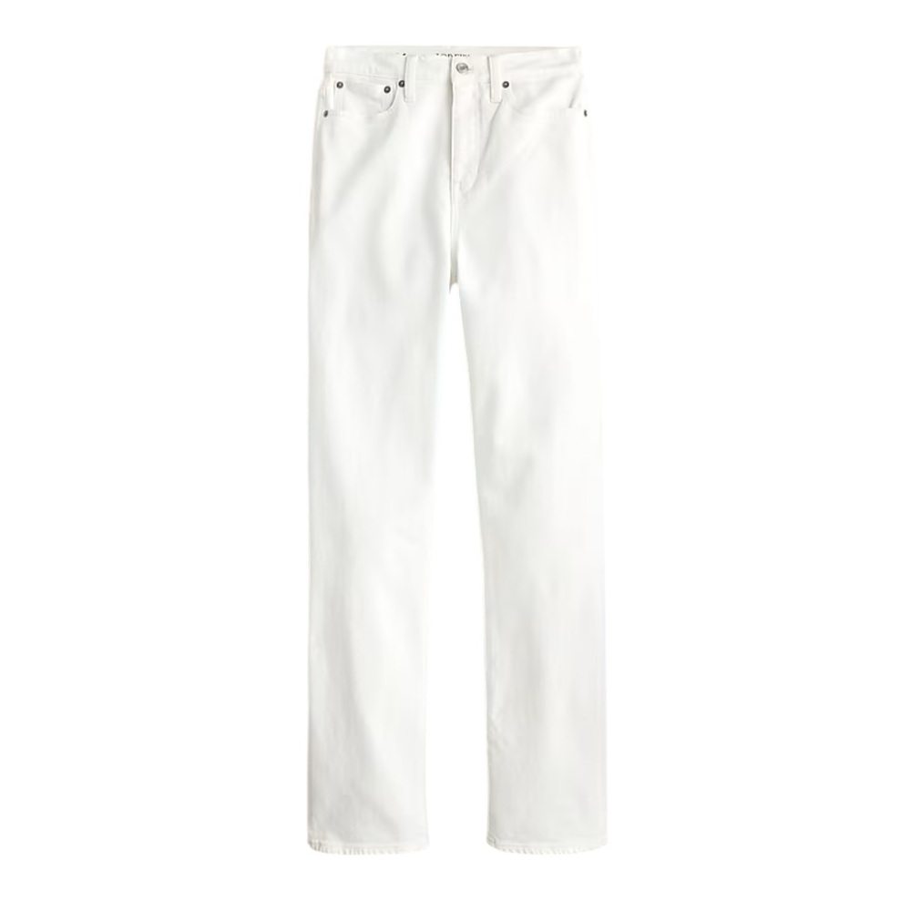 J.Crew High Rise Classic Straight Jean in White Denim